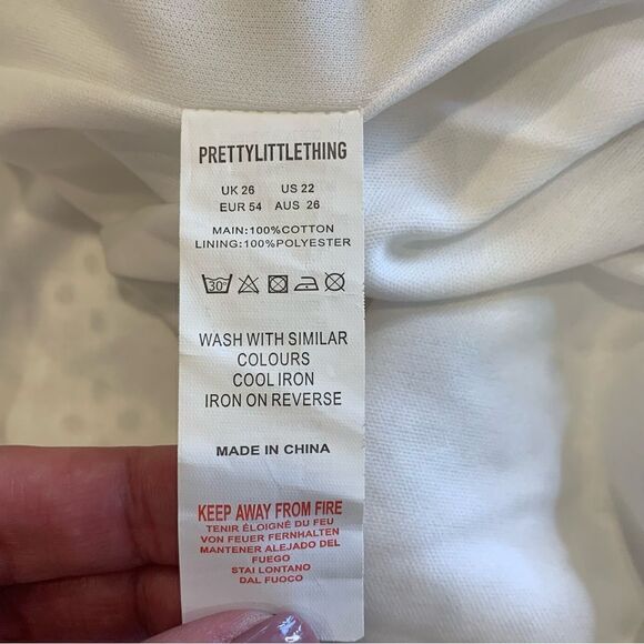 Prettylittlething Plus White Broderie Anglaise Corset MIDI Dress Size 22 - Picture 10 of 12